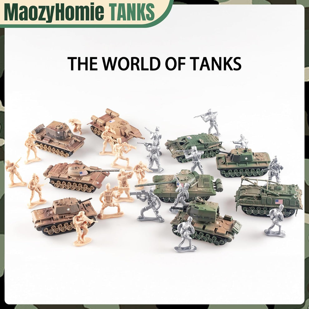 "WW2 Army Tank and Soldier Toy Playset"