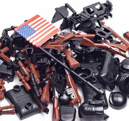 "63-Piece US Toy Soldiers with Weapon Set"
