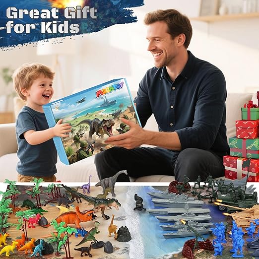 Army and Dinosaur Battle Playset for Kids