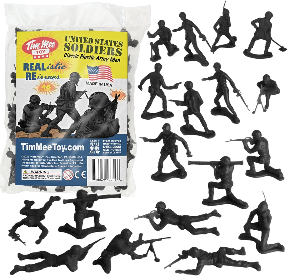TimMee 48pcs Different Colors Plastic Army Men Toy Soldiers 