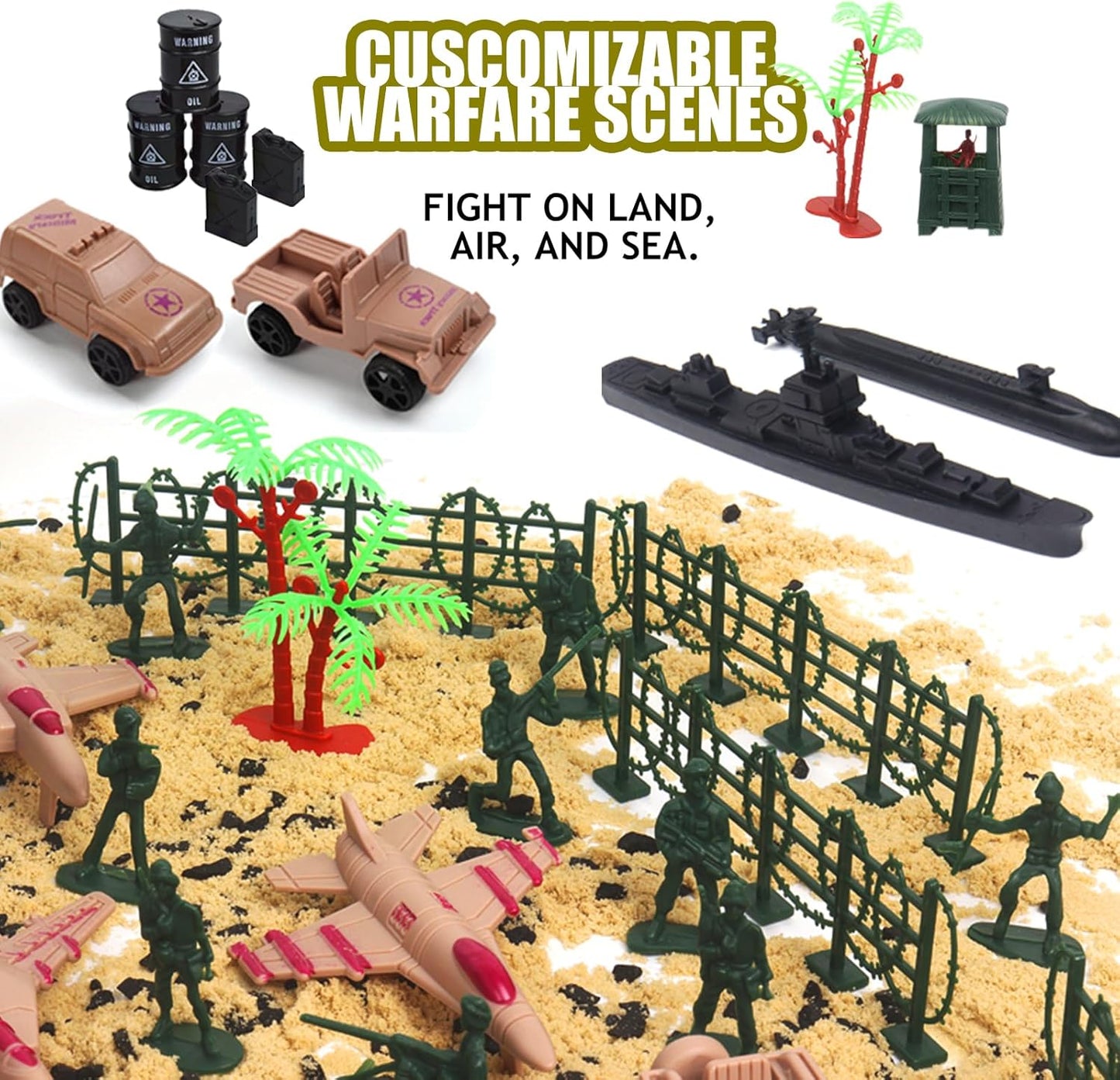 "308-Piece Army Men Playset with Battle Mat"