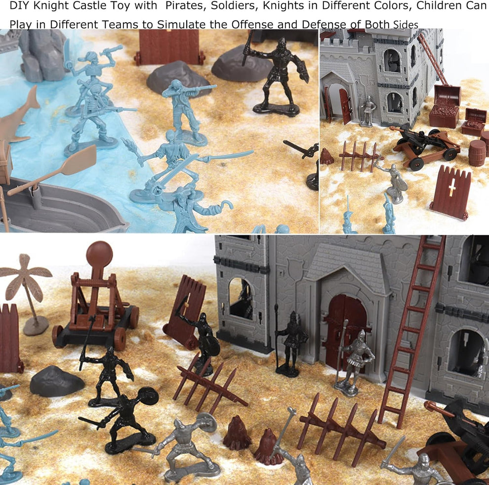 Medieval Castle Knight Toy Soldiers Set with Pirates, Cavalry