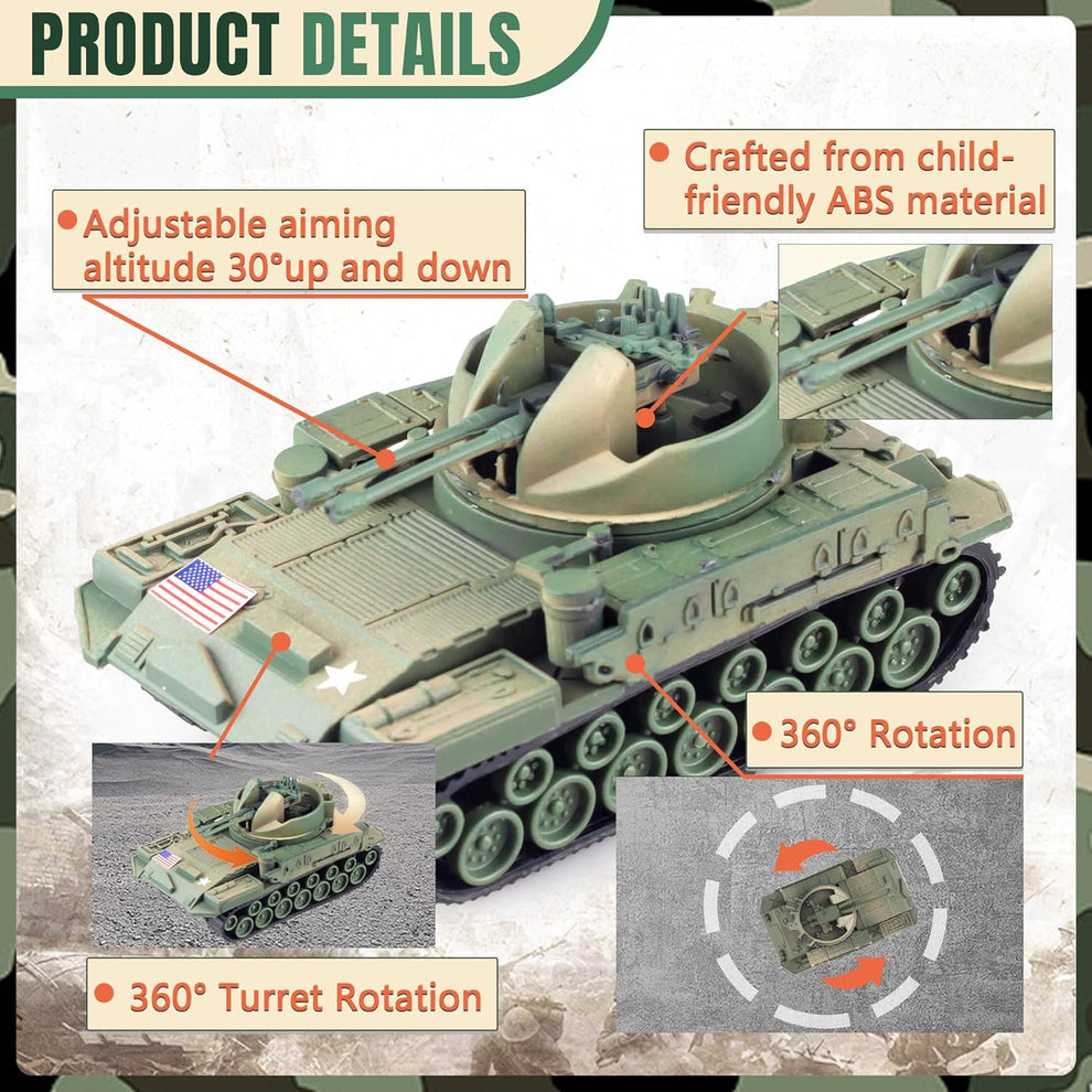 "WW2 Army Tank and Soldier Toy Playset"
