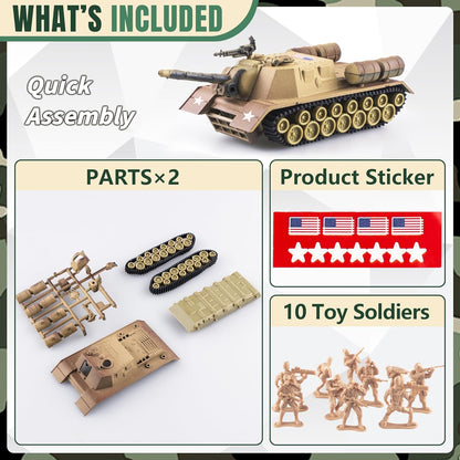 "WW2 Army Tank and Soldier Toy Playset"