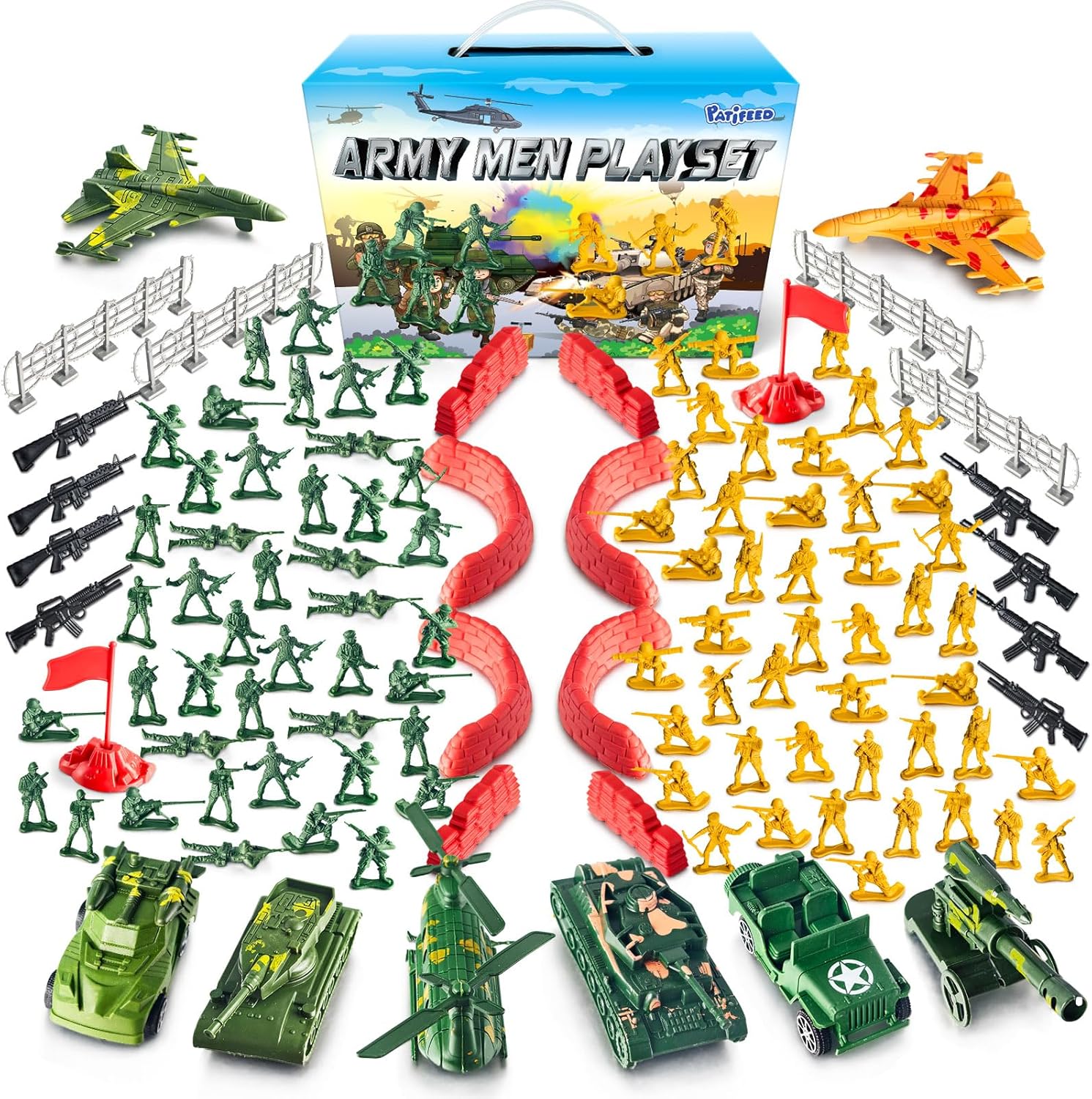 Plastic Army Men Toy Soldiers Playset for Kids Birthday