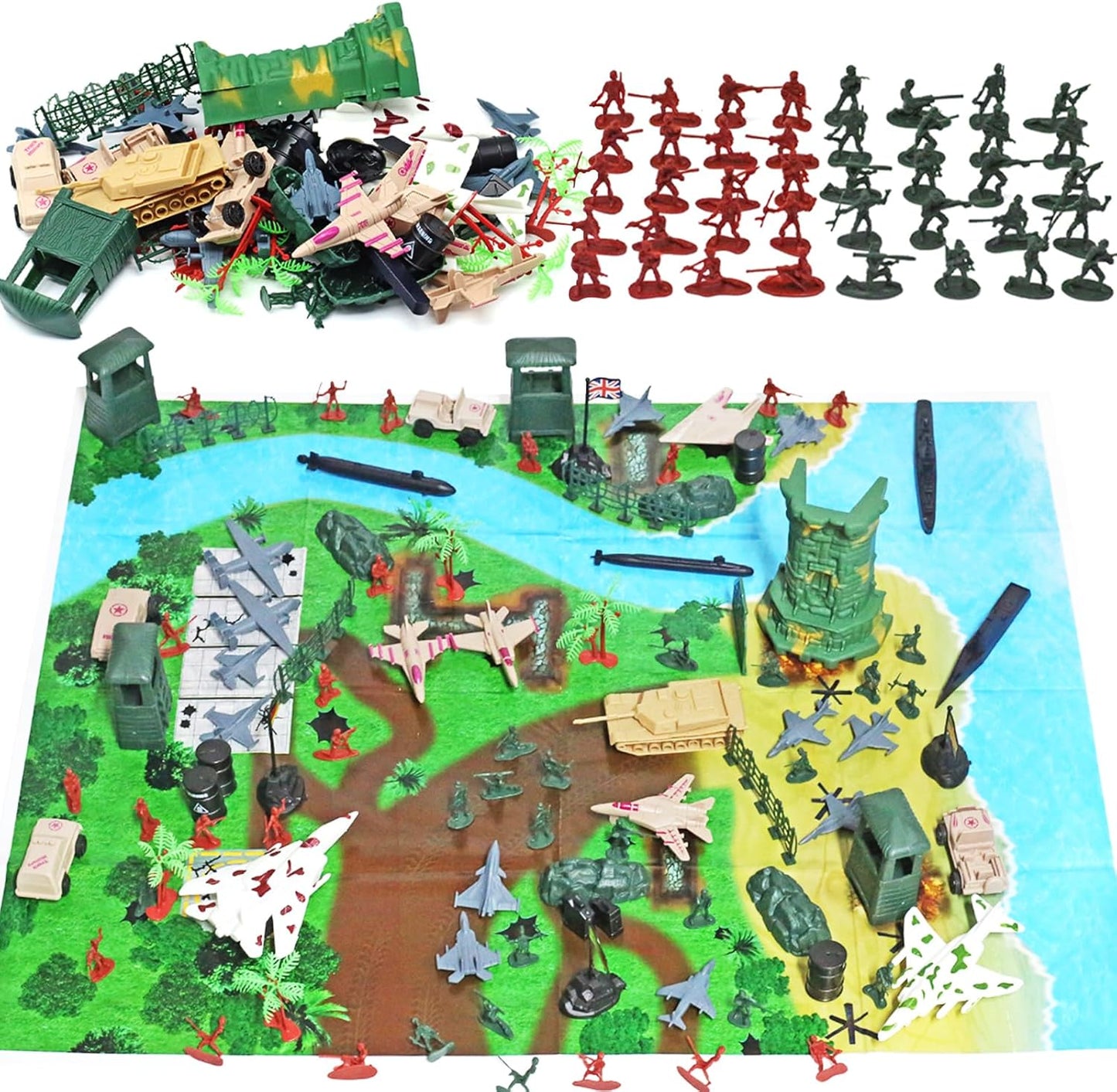 "308-Piece Army Men Playset with Battle Mat"