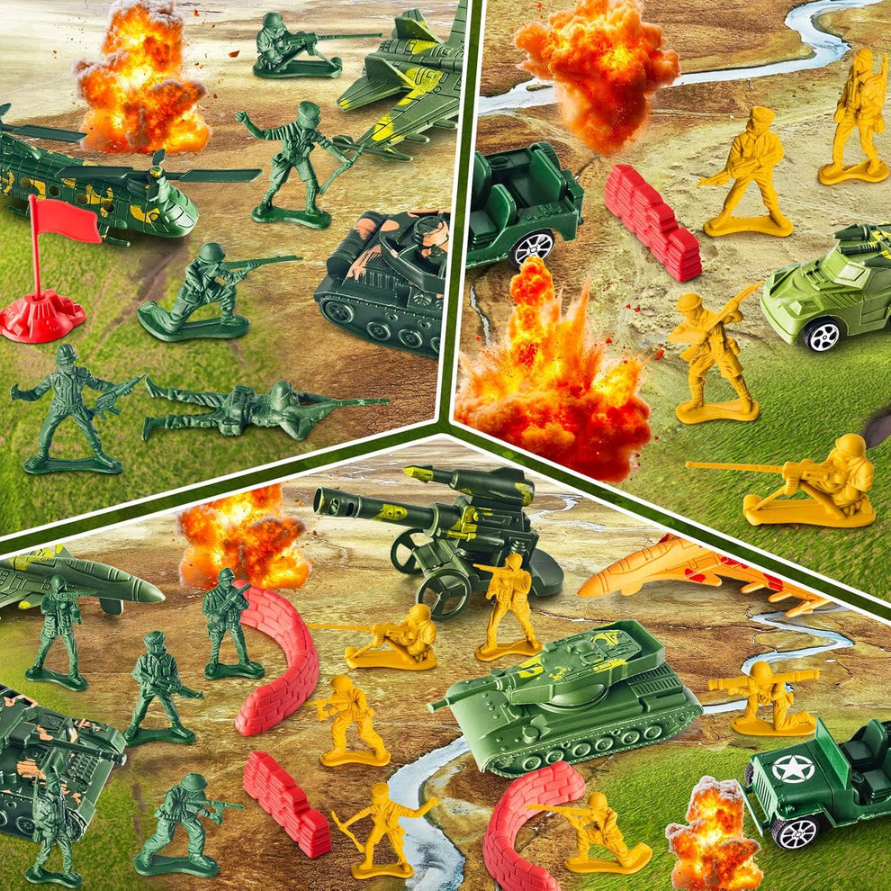 Plastic Army Men Toy Soldiers Playset for Kids Birthday