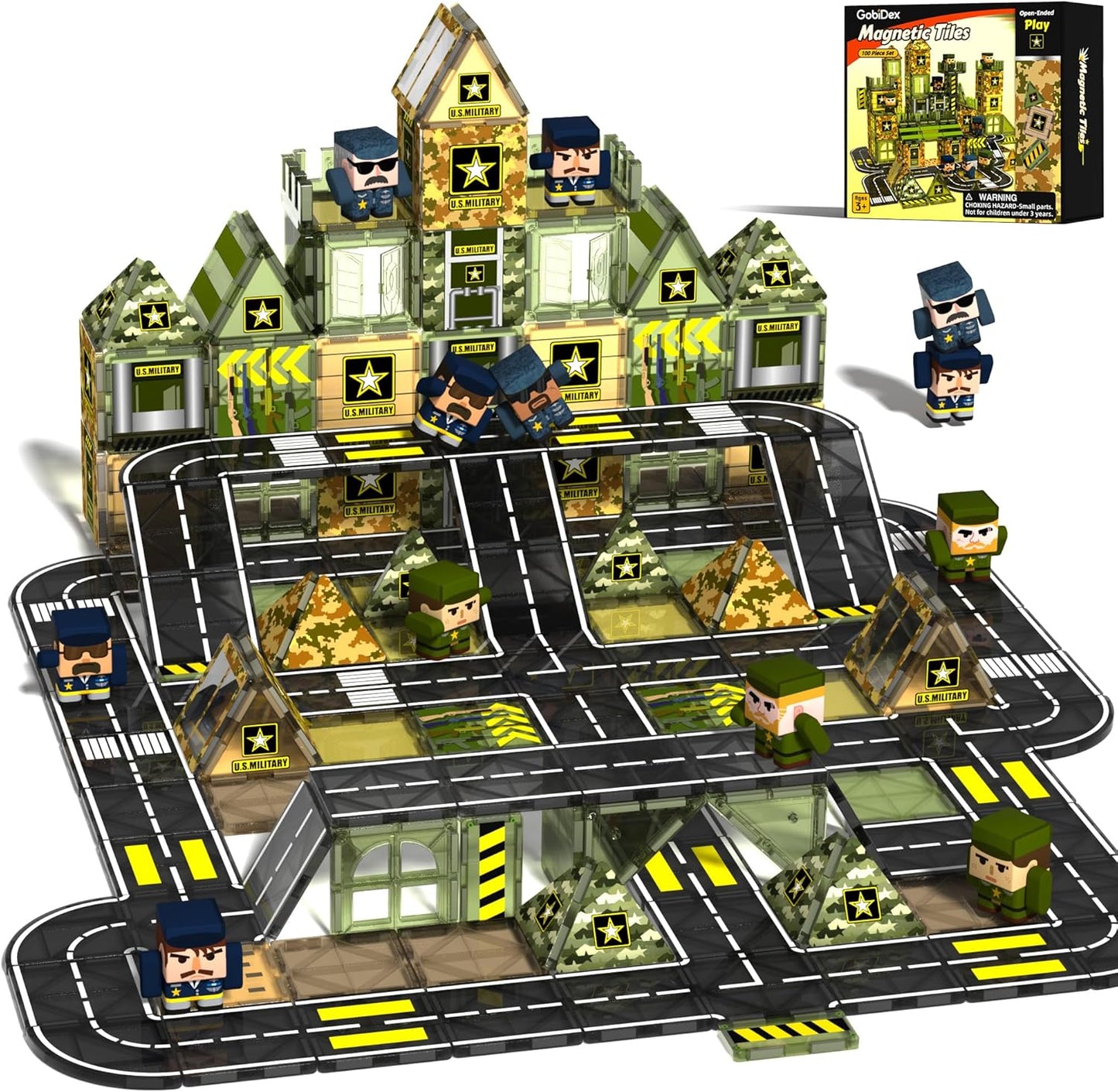 100PCS Magnetic Army Toys Building Blocks Set