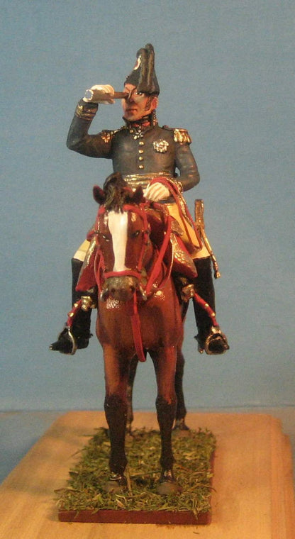 Napoleonic French Mounted Staff Tin Soldier Miniature