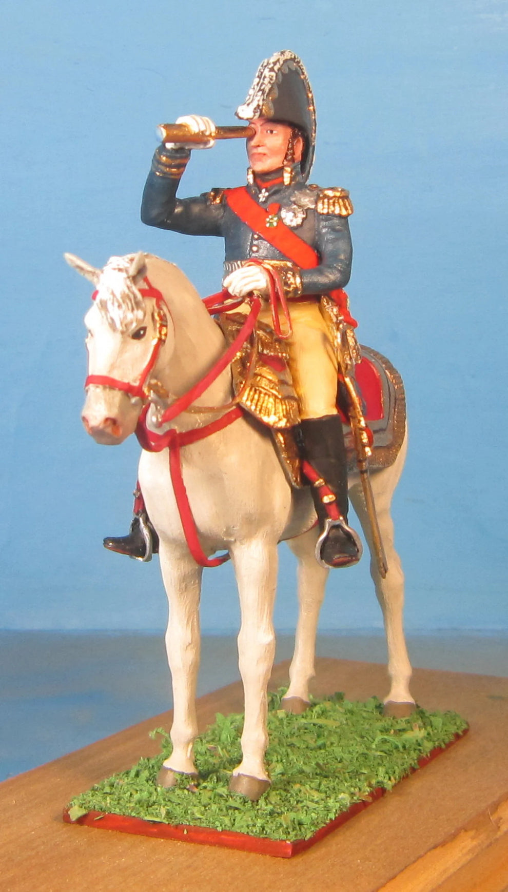 Napoleonic French Mounted Staff Tin Soldier Miniature