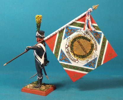Napoleonic French Standard Bearer Tin Soldier Figurine