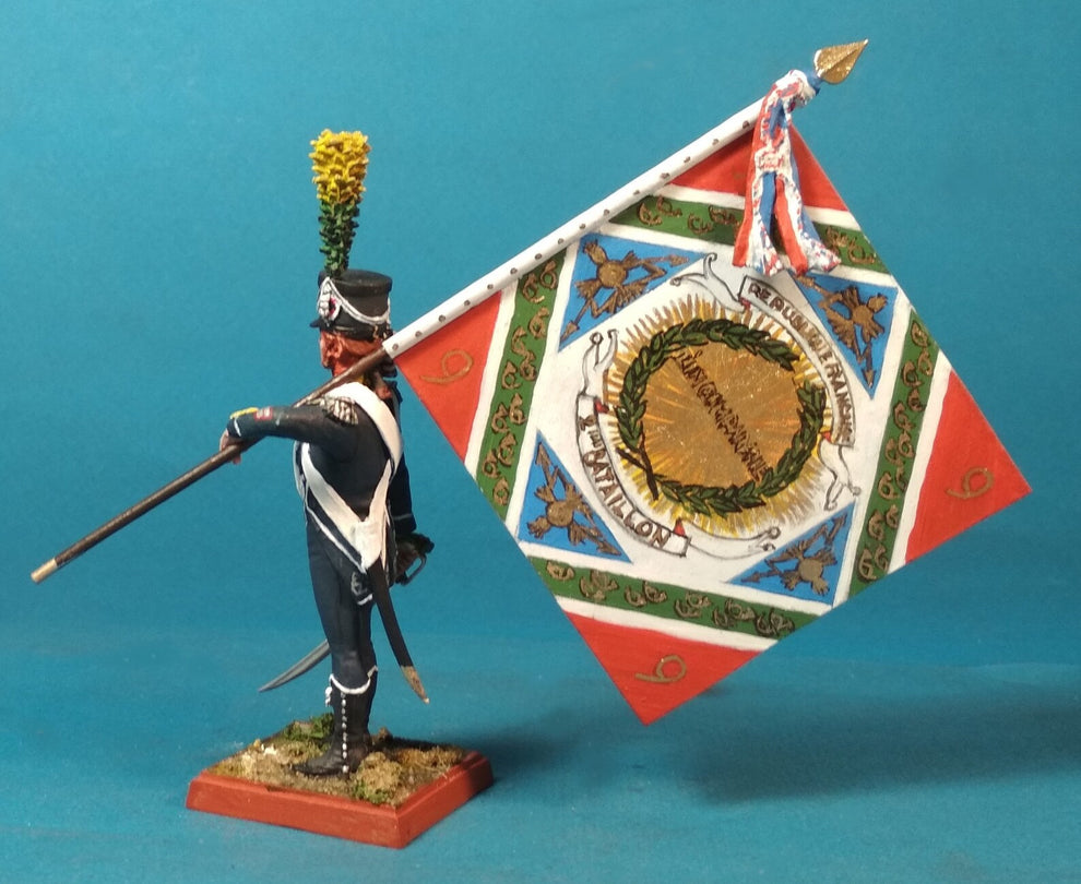 Napoleonic French Standard Bearer Tin Soldier Figurine