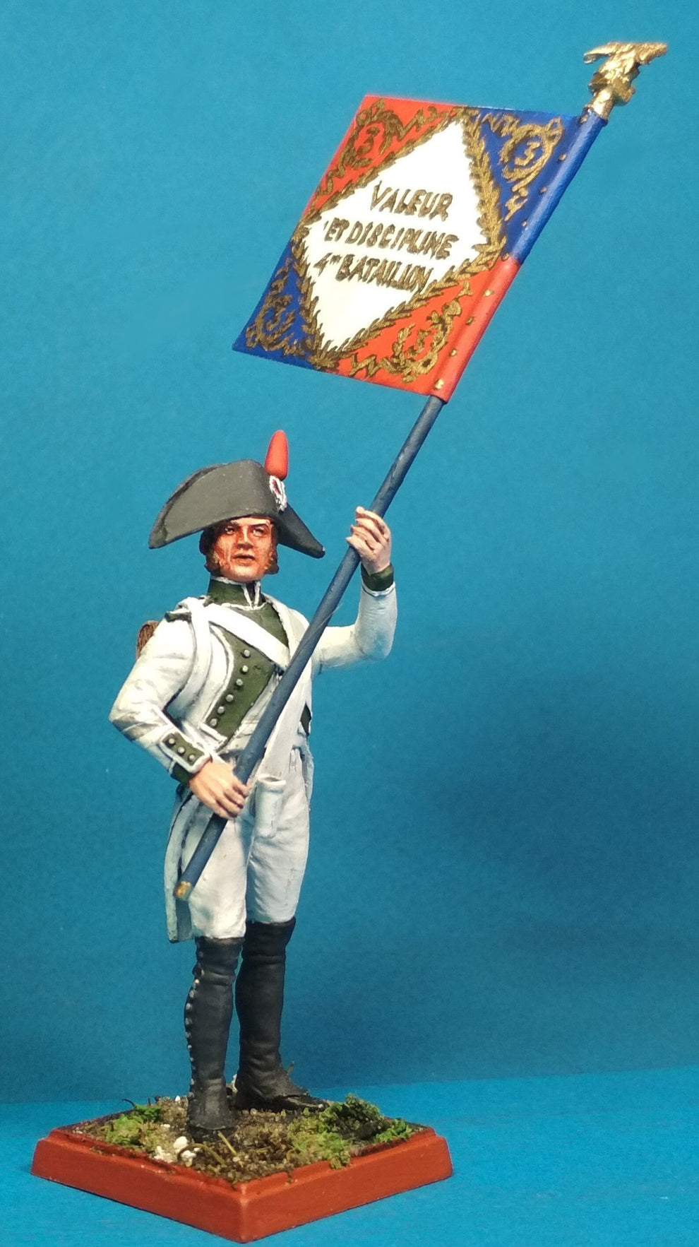 Napoleonic French Standard Bearer Tin Soldier Figurine