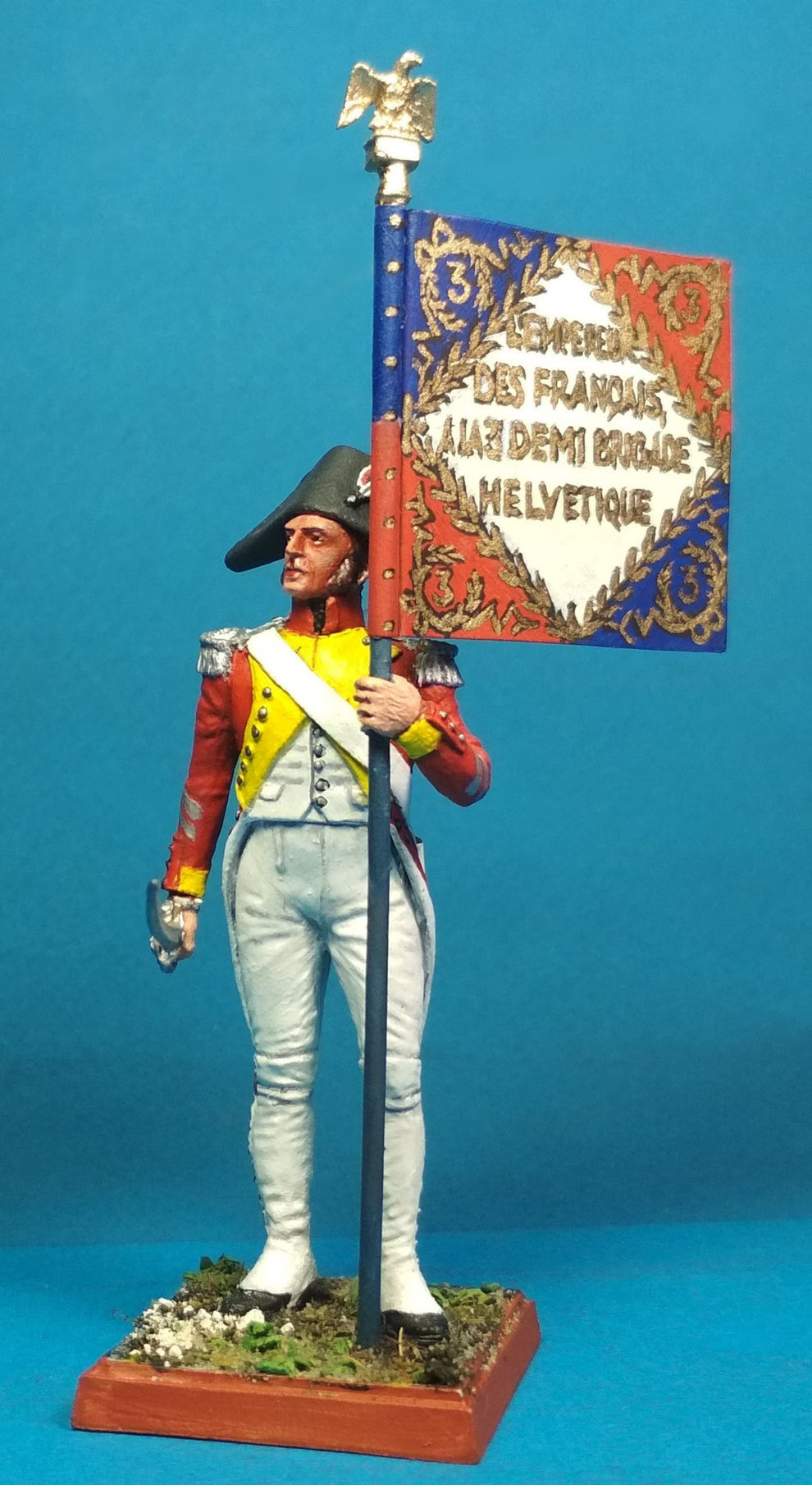 Napoleonic French Standard Bearer Tin Soldier Figurine