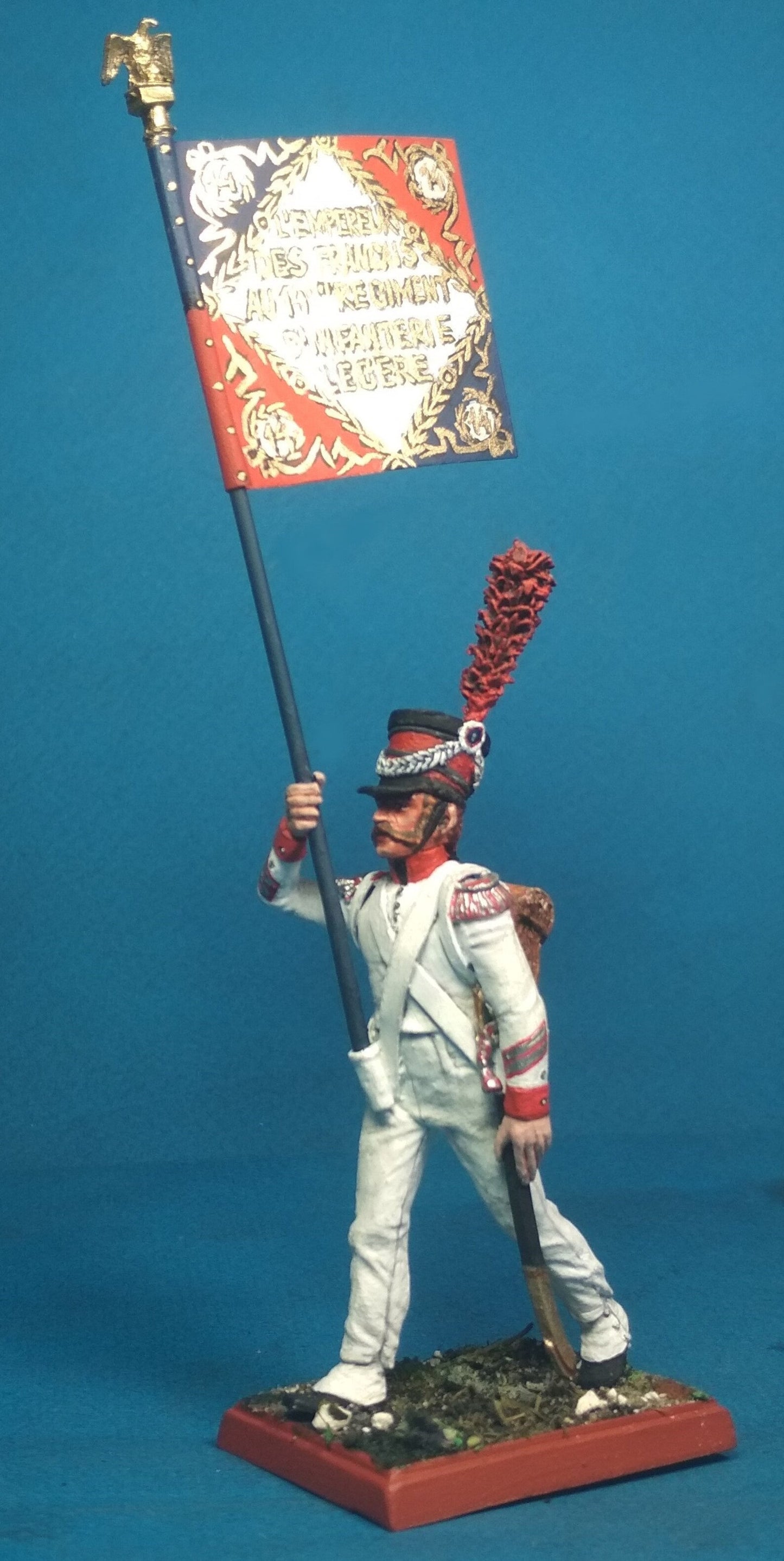 Napoleonic French Standard Bearer Tin Soldier Figurine