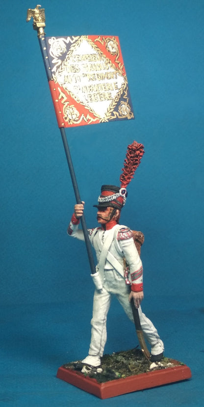 Napoleonic French Standard Bearer Tin Soldier Figurine