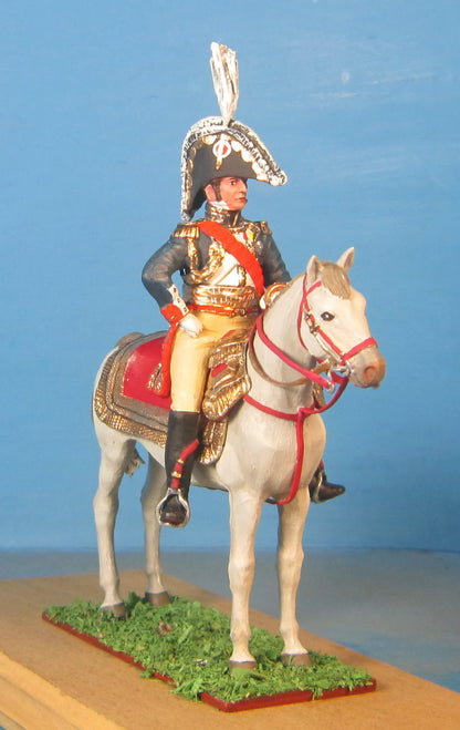 Napoleonic French Mounted Staff Tin Soldier Miniature