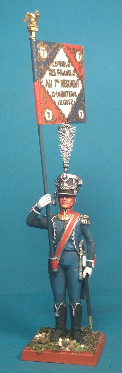 Napoleonic French Standard Bearer Tin Soldier Figurine