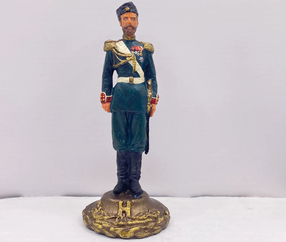 Hand-Painted Nikolay II Tin Toy Soldier Figurine