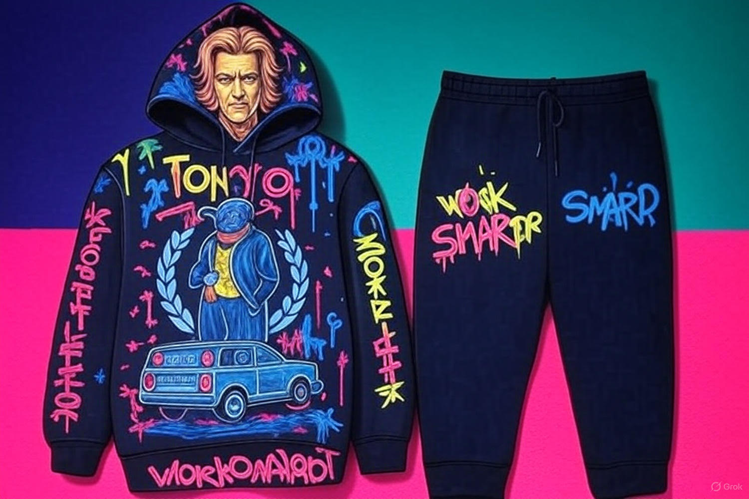 Tokyo Graffiti Streetwear Hoodie Jogger Set
