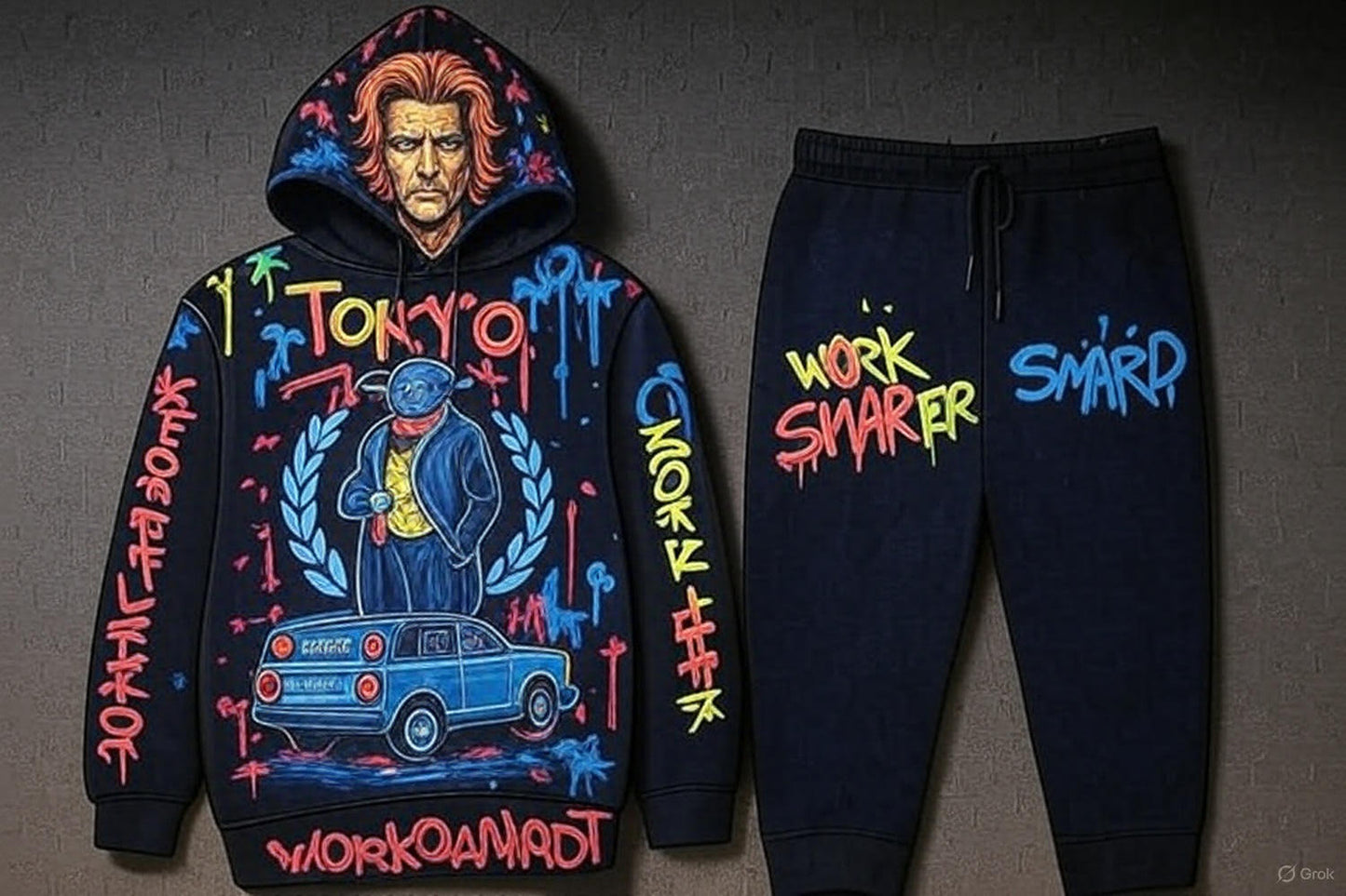 Tokyo Graffiti Streetwear Hoodie Jogger Set